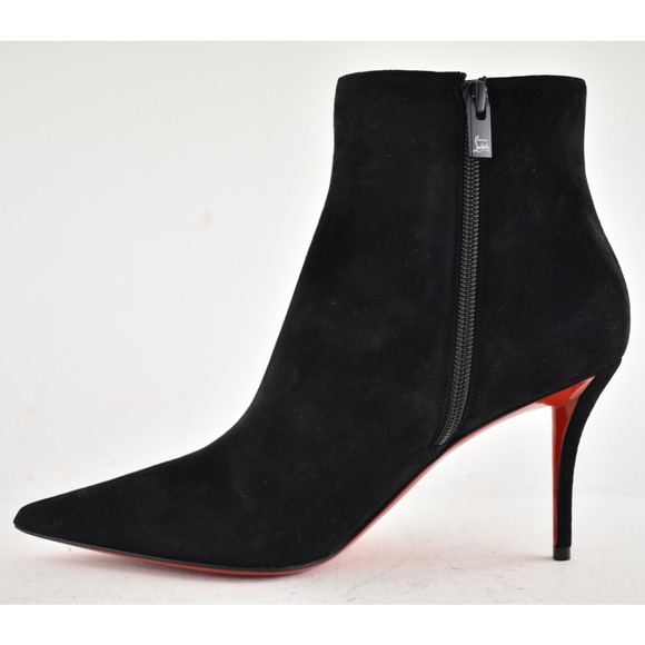 Christian Louboutin So Apostropha Booty 80 Black Suede Ankle Heel Bootie 36 - Picture 12 of 16